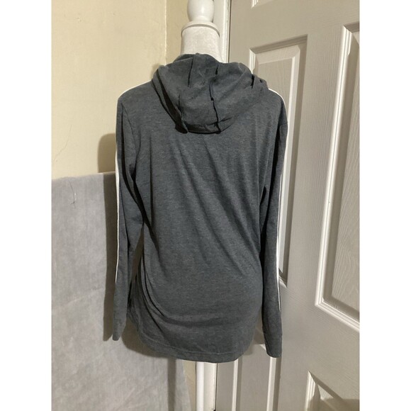 Adidas Womens Gray Primegreen Logo Long Sleeve Hoodie Sweatshirt M - Picture 4 of 5